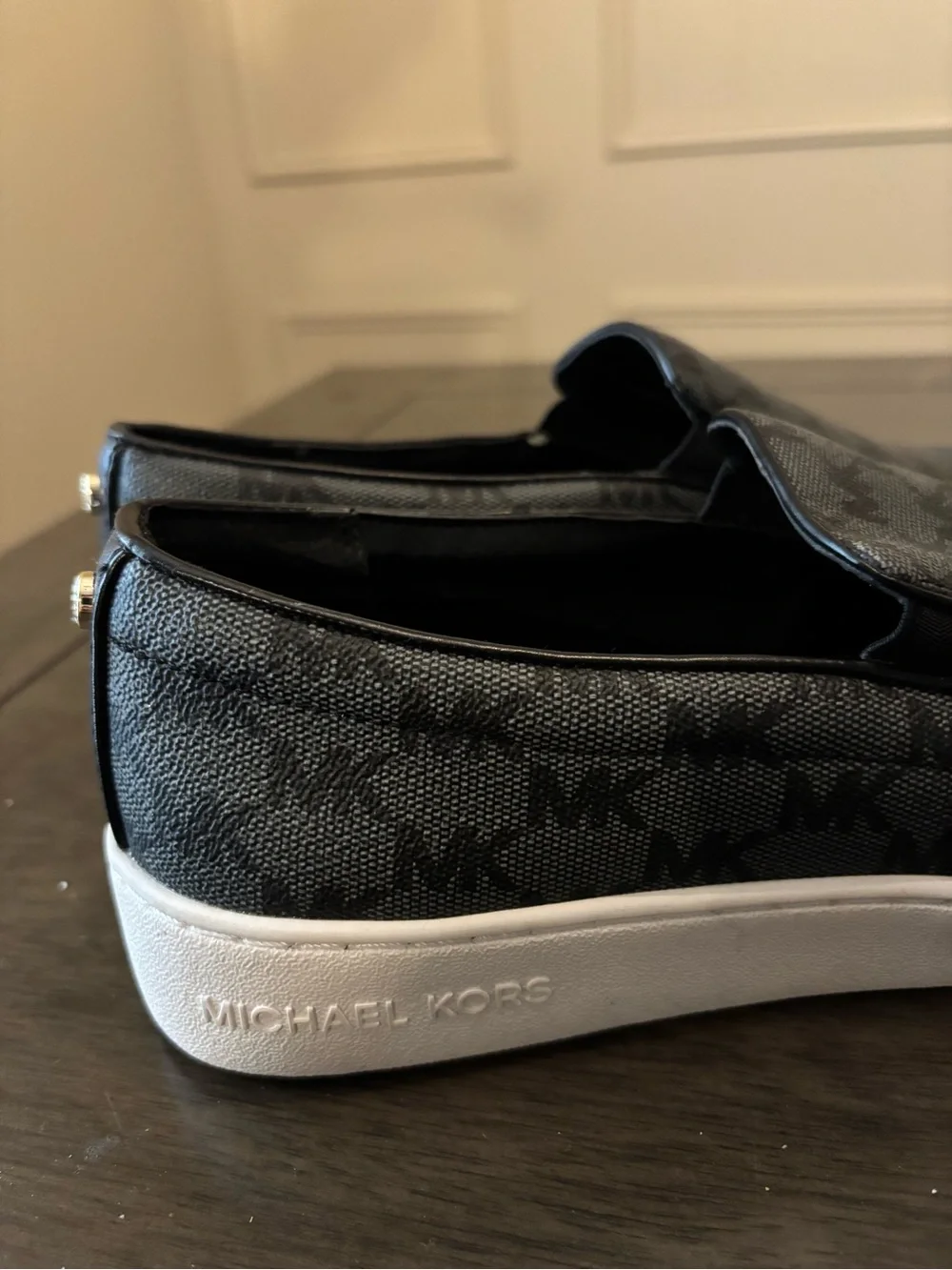 NWOT Michael Kors Black Logo Slip-On Loafers - Picture 3 of 5